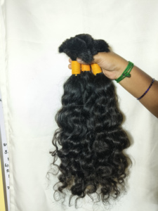 Raw Unprocessed Remy <b>Hair</b> Indian Bulk <b>Hair</b> and Machine Double Weft <b>Hair</b> Bundles Kinky Curly texture 20"Inches High Quality <b>Hairs</b> - Product Image 2