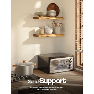 Premium Acacia Wood Floating <b>Shelves</b> Wholesale | Live Edge Design | Moradabad India - Product Image 5