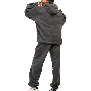 Survêtement de jogging chaud en polaire court pour femme, collection 2026, dernière tendance, avec capuche, pour l'extérieur, en Spandex, idéal pour l'hiver, vente en gros - Product Image 2