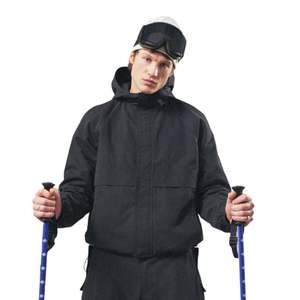 Ripstop <b>Windbreaker</b> Jacket for Men Lightweight Hooded Jacket with Elastic Cuffs Outdoor Activewear Fashion Jacket in <b>Black</b> - Product Image 5