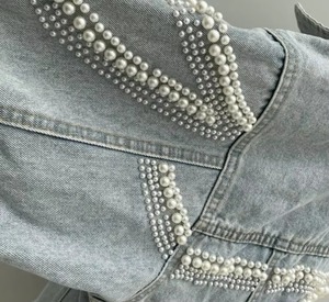 Veste en jean longue bleue pour femmes, veste en jean décontractée pour femmes, veste en jean en coton, logo personnalisé, fournisseur d'usine OEM, Pakistan - Product Image 4