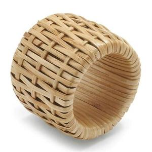 Anneau de serviette en bambou tissé à la main, design moderne, durable, écologique, vaisselle de mariage et d'hôtel, vente en gros - Product Image 2