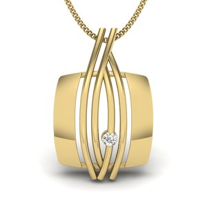 Yellow Gold Diamond Pendant With Round Brilliant Cut Center Minimalist Design For Everyday Wear - Product Image 2