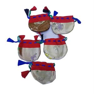 Silk Traditional Jewelry Oval Engraved Florals Packing <b>Pouch</b> - Product Image 5