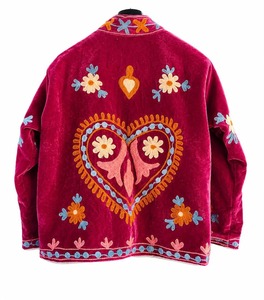 Bata de mujer con cuello en V, reversible, 100% algodón, 480g, con bordado floral azul, tipo kimono largo, con cinturón, para estar en casa o como ropa de descanso. - Product Image 1