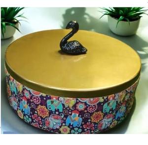 Caja de Madera para Roti, Diseño Artesanal, con Tapa Dorada, para Exhibición en la Mesa de la Cocina y Almacenamiento de Tortillas para Uso Doméstico - Product Image 4