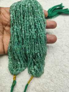Natural Emerald Tussle <b>Beads</b> Smooth Oval Loose <b>Crystal</b> <b>Beads</b> <b>for</b> Necklace Earrings <b>Jewelry</b> <b>Making</b> - Product Image 2