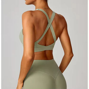 Soutien-gorge de sport pour femme en gros, soutien-gorge de sport à maintien élevé, soutien-gorge de yoga confortable couleur chair avec doubles bretelles 2026 - Product Image 4