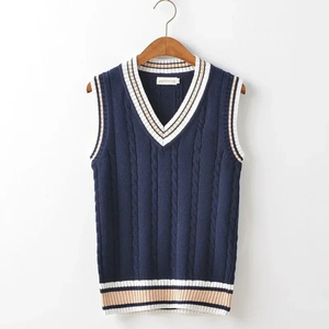 <b>Men's</b> Knitted Sweaters for <b>Men</b> Blue <b>Sleeveless</b> Man Clothes V Neck Vest Red Waistcoat <b>Jumpers</b> Sweat-shirt Cigaret Cotton - Product Image 5