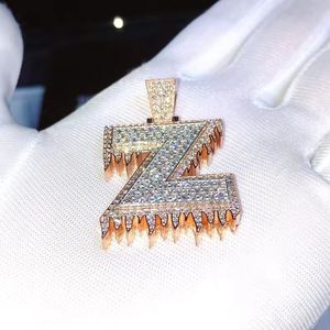 Collar con Colgante de Letra Z Personalizado con Incrustaciones de Diamantes de Imitación, Plata 925, Moissanita, Estilo Hip Hop, Joyería con Iniciales para Hombre y Mujer, Regalo para Fiestas - Product Image 1