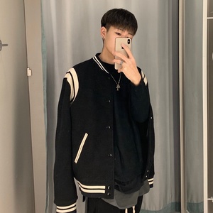 Chaqueta Varsity de Lona Acolchada Unisex con Logotipo Personalizado en Relieve, Estilo Urbano, Corte Ajustado, Manga Larga, Forro de Algodón para Invierno - Product Image 3