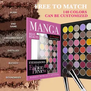 Professional 35-Color Book Matte Shimmer Eye Shadow Palette Cruelty-Free Waterproof For Dry Eye Custom DIY With Private Label
