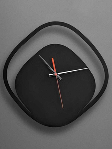 <b>Large</b> Size Modern Brief Style Wooden Wall <b>Clock</b> Unique Square Pattern Quartz Home Decor Needle Display for Living Single Face - Product Image 3