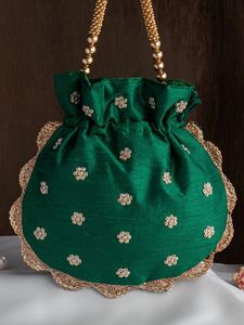 กระเป๋าปักลายประดับลูกปัดแบบมีเชือกผูกสำหรับงานแต่งงาน กระเป๋าถือสำหรับงานเลี้ยงตอนเย็น กระเป๋าเจ้าสาว กระเป๋าใส่เครื่องประดับและเครื่องสำอาง - Product Image 4