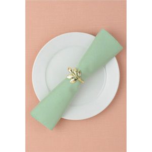Gold Leaf Napkin Ring Set for Wedding Table Decoration Metal Napkin Holder for Dining Table Restaurant Hotel Supplies Modern - Product Image 1
