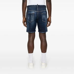 Shorts en jean pour homme de haute qualité, personnalisés, vintage, déchirés, coupe droite, légèrement délavés, respirants, décontractés, style hip-hop - Product Image 3