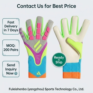 Football Goalkeeper <b>Gloves</b> Full Finger Non-Slip Breathable Adjustable Wrist Strap Pull Closure Unisex Sports PU Material Thumb - Product Image 5