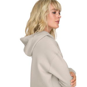 Women Oversized Hooded Sweatshirt Solid Color Full Sleeve Fleece Hoodie With Pockets Breathable Autumn Wear Hoodie For Women - Product Image 5
