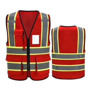 Chaleco de Seguridad Reflectante de Alta Visibilidad ANSI Clase 2, Impermeable, con Múltiples Bolsillos y Cierre de Cremallera para Trabajos de Construcción y Carreteras - Product Image 3