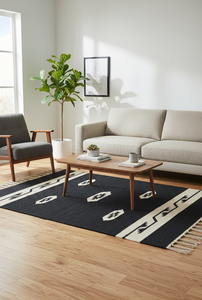 Tapis en coton tissé à la main, motif floral moderne, lavable en machine, réversible, multicolore, pour la maison, le camping, les pique-niques, les voyages, la décoration - Product Image 4