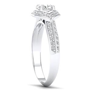 Bague de fiançailles classique REYES en argent sterling 925 et moissanite, or blanc 10K 14K 18K, pour femme - Prix de gros - Product Image 3