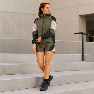 Ensemble de survêtement coupe-vent en polyester pour femme, léger et pliable, marque privée, fournisseur en gros - Product Image 4