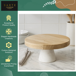 Top Notch Quality Handmade <b>Marble</b> Wooden Modern Eco-Friendly <b>Cake</b> <b>Stand</b> for Weddings Parties Bakery Dessert Display - Product Image 2