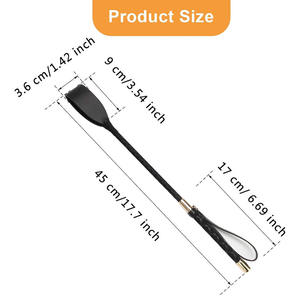 Látigo de Cuero PU Negro con Mango Trenzado y Detalles Dorados para Uso Ecuestre - Product Image 2