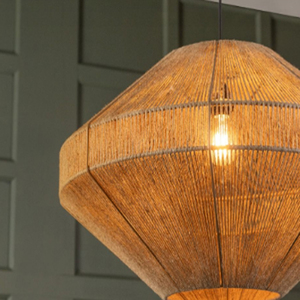 Outdoor Whisper <b>Leaf</b> Rattan Pendant <b>Light</b> 100% Handwoven - Product Image 5