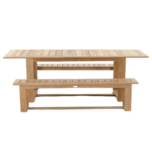 Modern Extendable Teak Wood Dining <b>Table</b> <b>Bench</b> Set for Home Garden Restaurant Hotel Use Furniture For SALE - Product Image 4