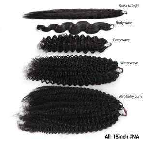 <span class=keywords><strong>Extensions</strong></span> de <span class=keywords><strong>cheveux</strong></span> humains au crochet à pointe en plumes réutilisables de 100g, 18 pouces, <span class=keywords><strong>cheveux</strong></span> bouclés crépus - Product Image 3