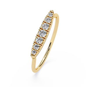 Anillos minimalistas de oro macizo de 14k con diamantes de corte redondo para mujer, para regalo, compromiso, aniversario, boda - Product Image 3