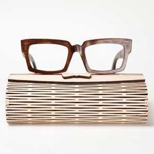 Handmade Wooden Eyeglasses Vintage Double Bridge Wood Frame <b>Sunglasses</b> Eco-Friendly Custom Logo Natural Grain Eyewear Frame - Product Image 3