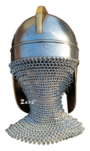 Casco Vikingo Hecho a Mano con Cota de Malla, Casco de Guerrero de Acero Suave con Grabado de Dragón Nórdico para Recreación Histórica, Cosplay y Decoración del Hogar - Product Image 4