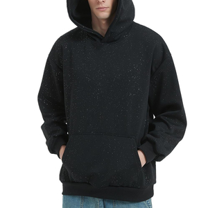 Custom Bulk Shining Gemstone Oversized Rhinestone Pullover <b>Hoodie</b> Acid Wash Vintage Streetwear Winter <b>Zipped</b> 100% Cotton <b>Pocket</b> - Product Image 1