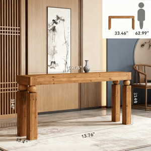 Consolle Lunga in Legno di Teak per Soggiorno, Tavolino Laterale per Casa, Appartamento, Hotel o Magazzino - Product Image 4