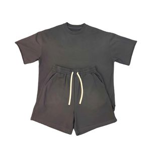 <b>Slate</b> Mineral Wash 2 Piece Set Streetwear Heavyweight French Terry Boxy Fit Urban Co-ord Summer Outfit High Quality Apparel Set - Product Image 1