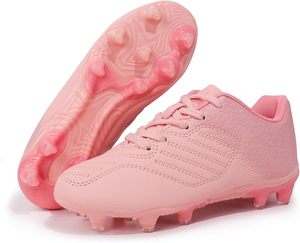 Chaussures de football synthétiques roses pour filles avec semelle extérieure en TPU, baskets de soccer respirantes avec doublure en maille et crampons, chaussures de sport d'été - Product Image 3