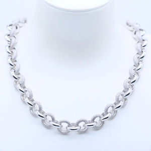 Luxury Moissanite Diamond Circle Link Necklace 925 Silver Rhodium Plated Statement <b>Chain</b> Elegant Fine Jewelry Gift For Women Men - Product Image 2