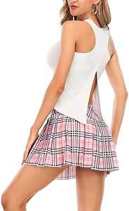 Jupe de tennis décontractée en coton, nouveau style 2026, design personnalisé, anti-exposition, pour femmes, respirante, automne, couleur unie - Product Image 2