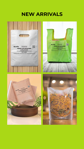Bolsas de Compras Personalizables con Impresión Flexográfica, Termoselladas, Compostables y Biodegradables de PE con Corte en U de la Marca UKHI, Venta al Por Mayor - Product Image 5