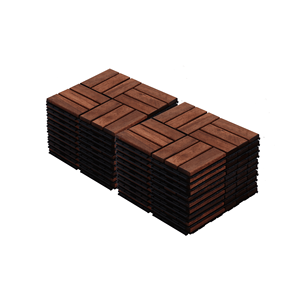 20 pz 12 \ "X 12 \" incastro legno Acacia mattonelle Checker quadrato legno duro pavimento esterno per Patio lato piscina... - Product Image 1