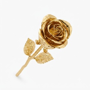 Rosa Bañada en Oro de 24k, Flor Preservada de Tallo Largo Real con Caja de Regalo, Romántica para el Día de San Valentín, Día de la Madre, Aniversario, Boda - Product Image 1
