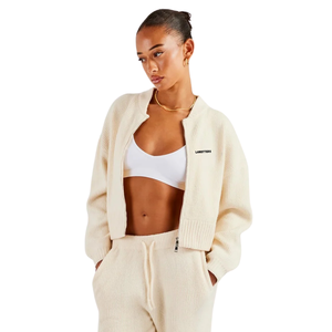 <b>Women's</b> Ribbed Knit Open Front Tracksuit Set <b>V</b> <b>Neck</b> Cardigan Top Straight Leg Trousers Elastic Drawstring Waist Two Piece Outfit - Product Image 3