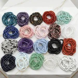 Natural Crystal <b>Bracelets</b> 6-10 mm Bead Healing Gemstone <b>Bracelets</b> Amethyst Onyx Chrysocolla Rose Quartz Lapis Selenite Amazonite - Product Image 3