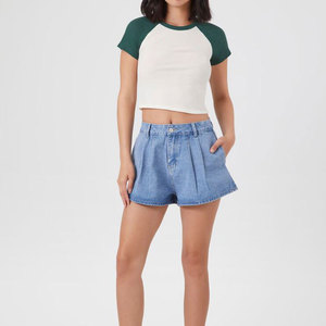 Top Corto Moderno y Elegante para Mujer, Transpirable, de Algodón, Color Liso, Camiseta Corta de Verano para Mujer - Product Image 4
