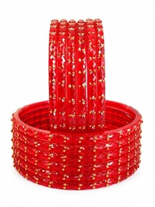 Juego de brazaletes de cristal con diseño de gota de lluvia, elegantes y con acabado brillante, para mujeres, para uso nupcial y festivo, a la venta, de proveedor indio. - Product Image 5