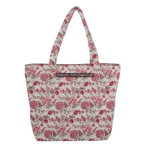 100% coton grande capacité toile matelassée sac fourre-tout épaissi couleur bloc conception personnalisation Logo sac à provisions à la mode - Product Image 1