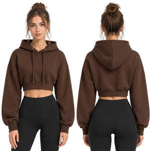 Fabricante de sudaderas cortas con capucha personalizadas para mujer, proveedor mayorista de sudaderas cortas con capucha, ropa de marca privada para la moda de EE. UU., Reino Unido y Europa. - Product Image 1