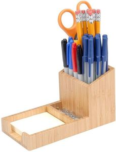 Organisateur de bureau en bois massif naturel, support de présentation pour fournitures de bureau, rangement de bureau en bois fait main pour la papeterie - Product Image 3